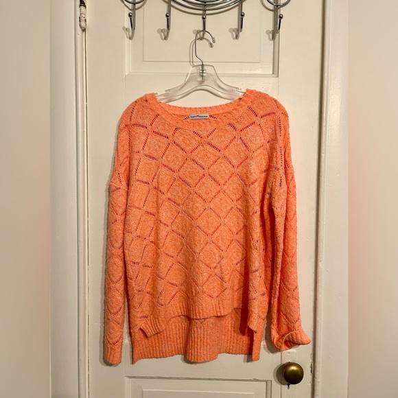 Dainty Hooligan Semi-Cropped Sweater - Neon Peach/Coral - Size M/L - Picture 2 of 10